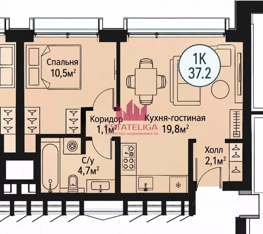 1-к кв. Москва Волгоградский просп., 32/5к3 (33.7 м) - Фото 2