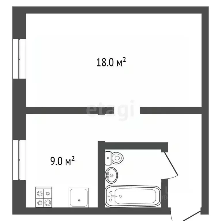 1-к кв. Ярославская область, Рыбинск просп. Революции, 30 (33.2 м) - Фото 2