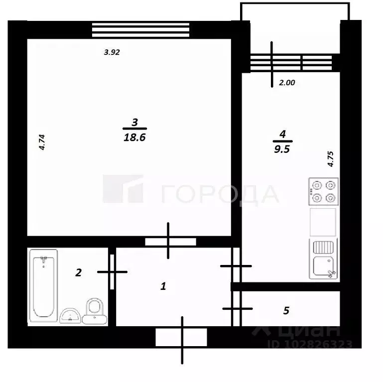 1-к кв. Томская область, Томск Телецентр мкр, ул. Якимовича, 6 (36.3 ... - Фото 1