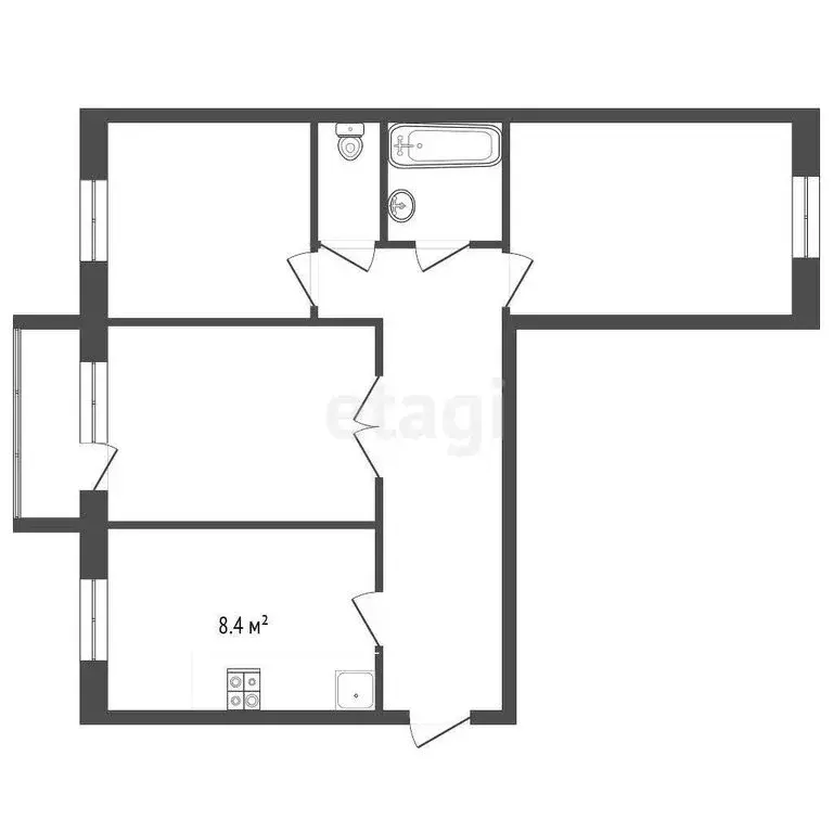 3-комнатная квартира: Дубна, Тверская улица, 9 (60.1 м) - Фото 0