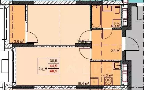 2-к кв. Приморский край, Владивосток Бам мкр,  (48.1 м) - Фото 1