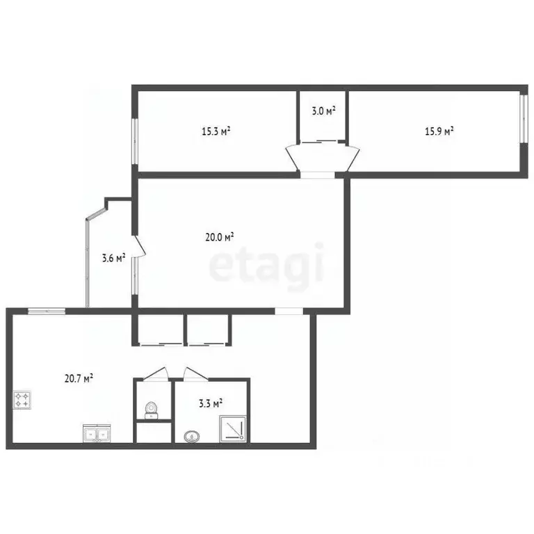 3-к кв. Санкт-Петербург Планерная ул., 67к4 (83.6 м) - Фото 2