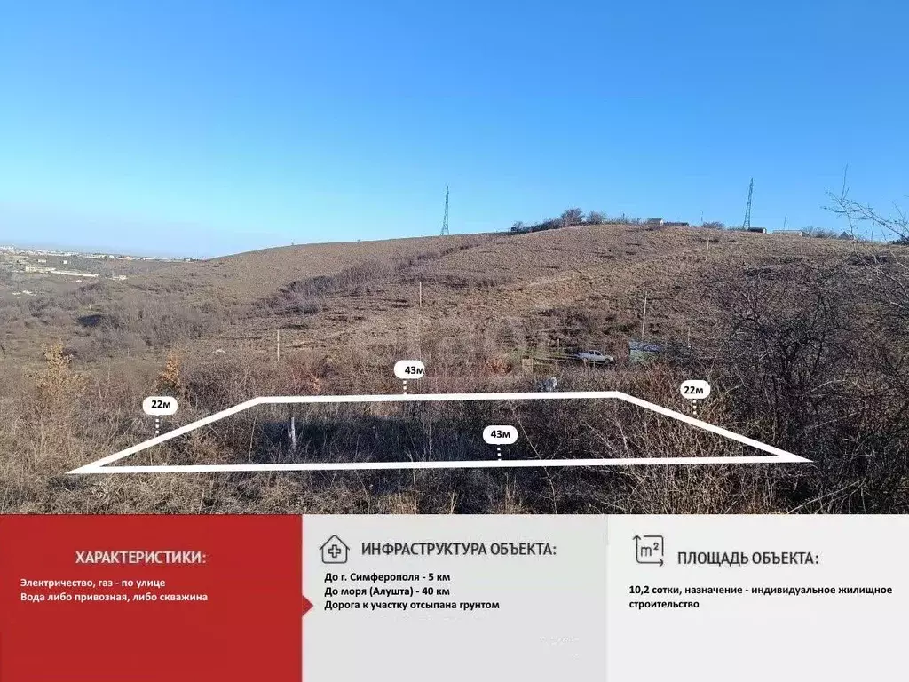 Участок в Крым, Симферопольский район, Перовское с/пос, с. Украинка ... - Фото 2