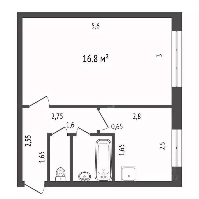 1-к кв. Красноярский край, Красноярск Черемушки мкр, ул. Бийская, 8 ... - Фото 2