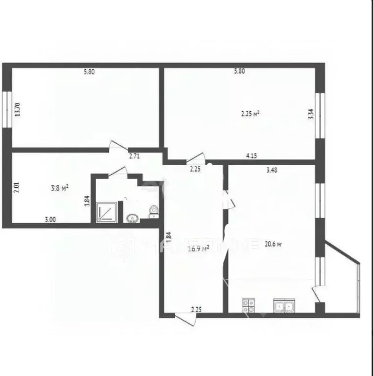 3-к кв. Ханты-Мансийский АО, Сургут ул. Лермонтова, 11/1 (87.0 м) - Фото 1