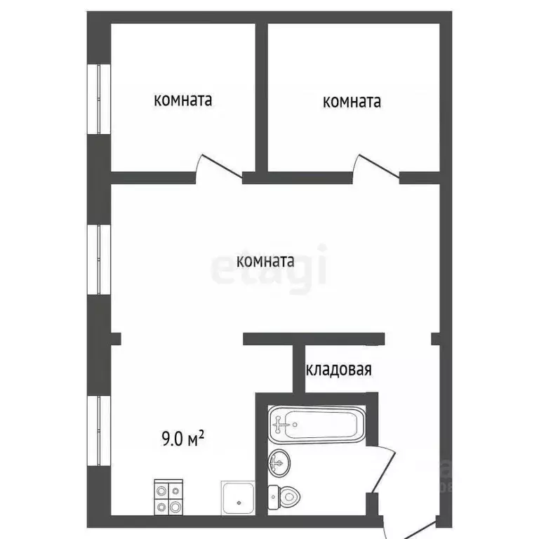 3-к кв. Омская область, Омск Заозерный мкр, ул. Светлая, 4/2 (45.6 м) - Фото 2