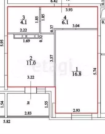 1-к. квартира, 38 м, 1/8 эт. - Фото 0