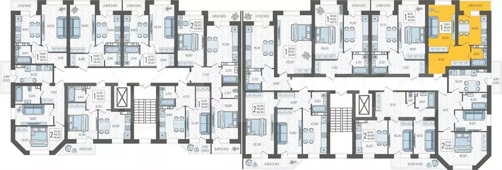 1-к. квартира, 41,7 м, 4/6 эт. - Фото 1