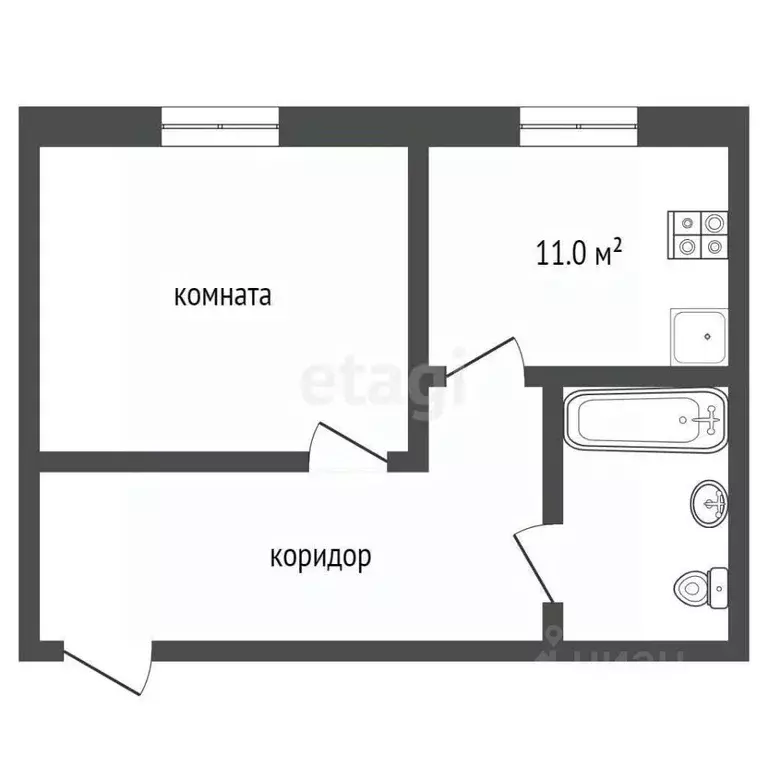 1-к кв. Ямало-Ненецкий АО, Муравленко ул. Нефтяников, 31 (32.5 м) - Фото 2