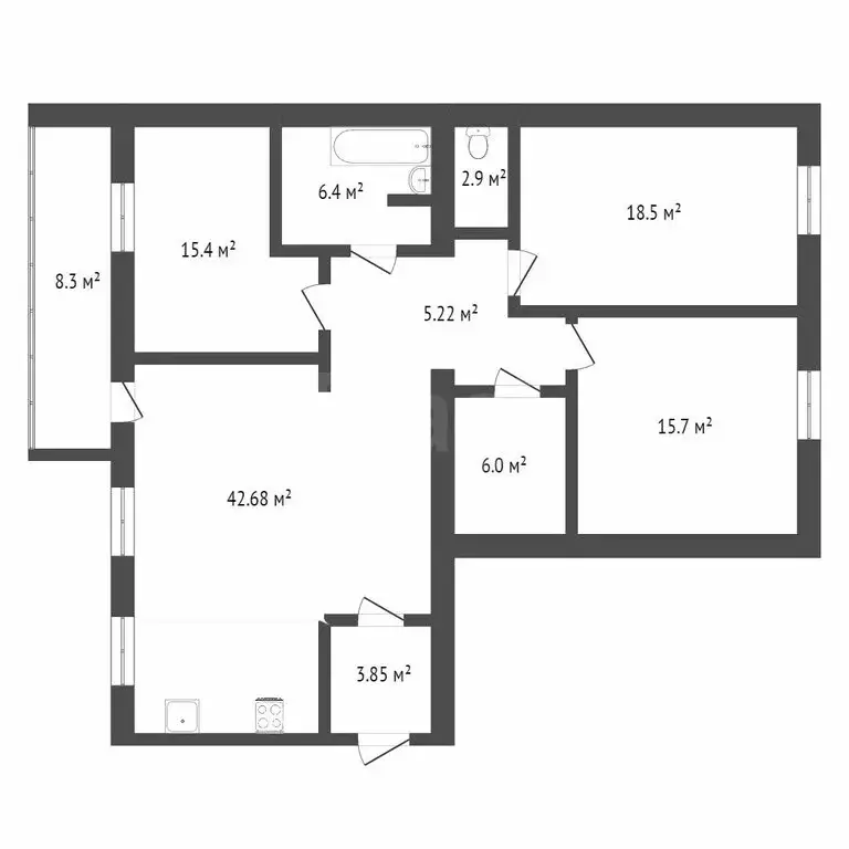 3-комнатная квартира: Тюмень, улица Николая Семёнова, 19 (120 м) - Фото 0