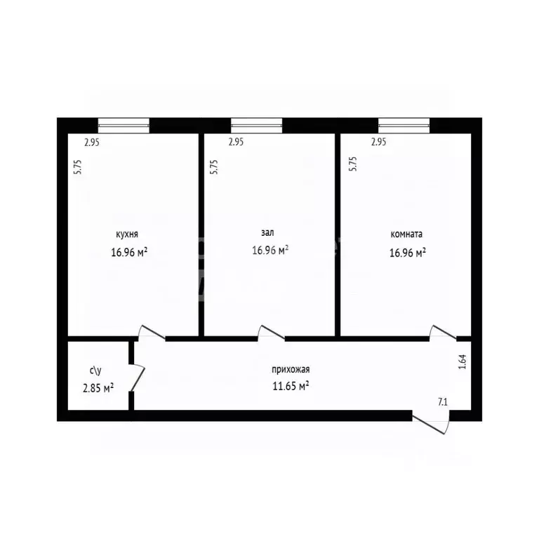 2-к кв. Дагестан, Дербент просп. Агасиева, 18Ж (65.38 м) - Фото 2