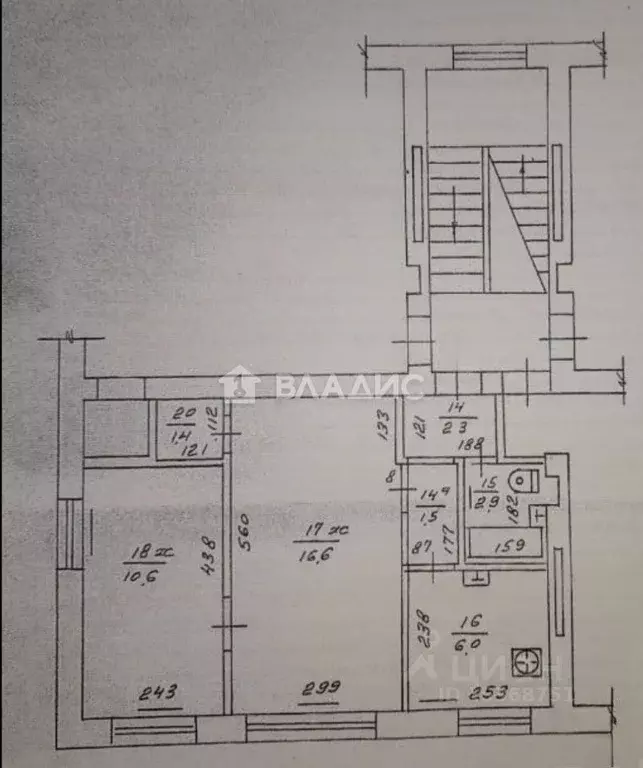2-к кв. Калининградская область, Калининград просп. Победы, 101 (42.0 ... - Фото 2