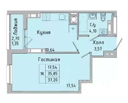 1-к кв. Ростовская область, Батайск ул. Ушинского, 27Ак3 (37.2 м) - Фото 0