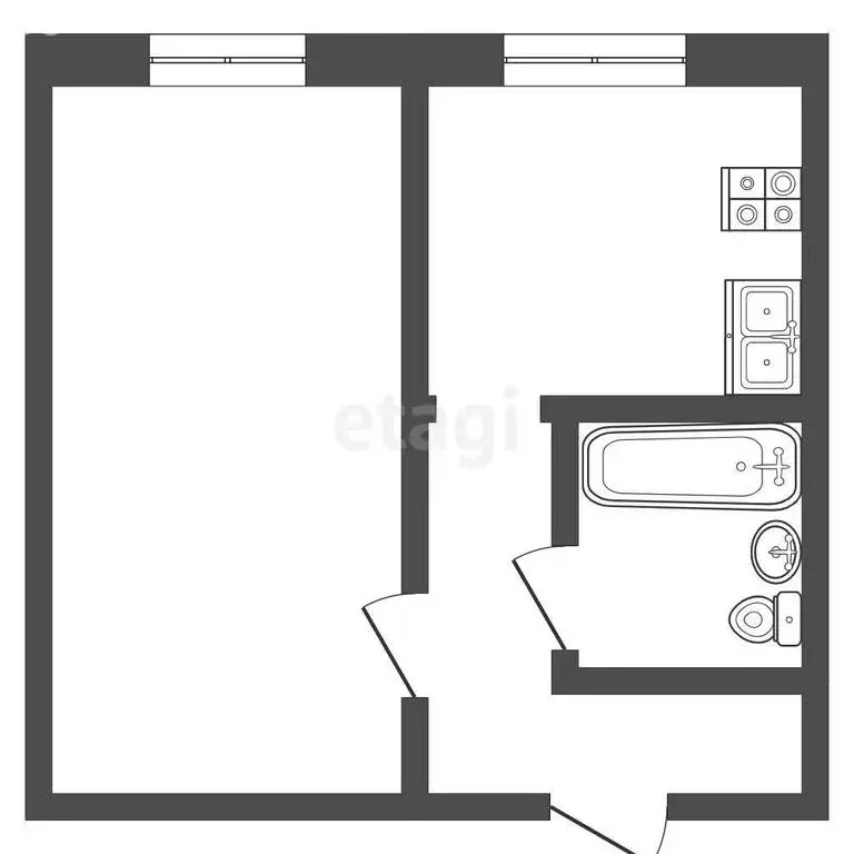 1-комнатная квартира: Пермь, улица Елькина, 49 (33 м) - Фото 1