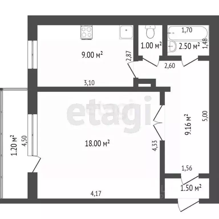 1-к кв. Забайкальский край, Чита Промышленная ул., 57 (41.6 м) - Фото 1