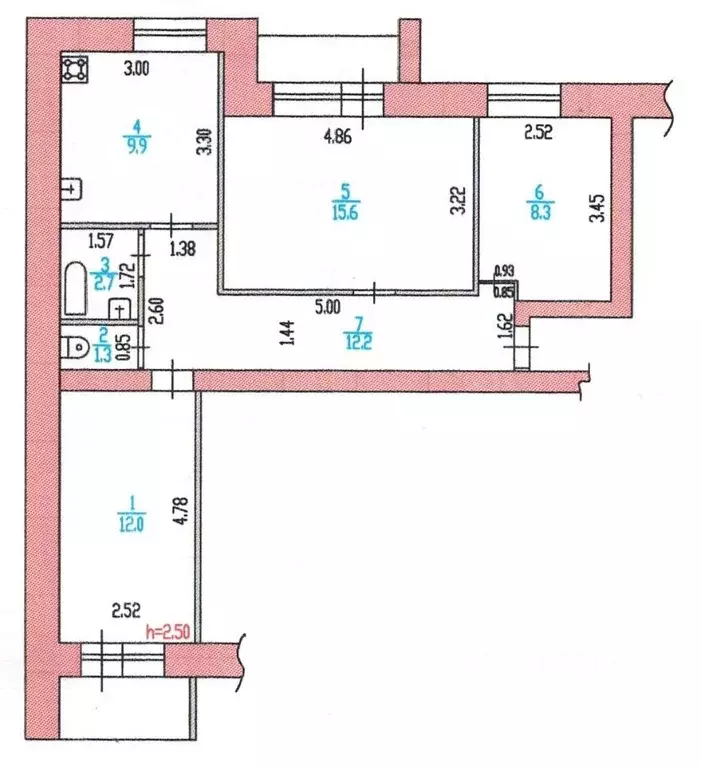 3-к кв. Алтайский край, Барнаул ВРЗ мкр, ул. Воровского, 112/46 (62.0 ... - Фото 2