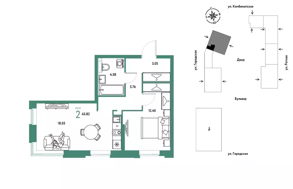 2-к кв. Свердловская область, Екатеринбург муниципальное образование, ... - Фото 1