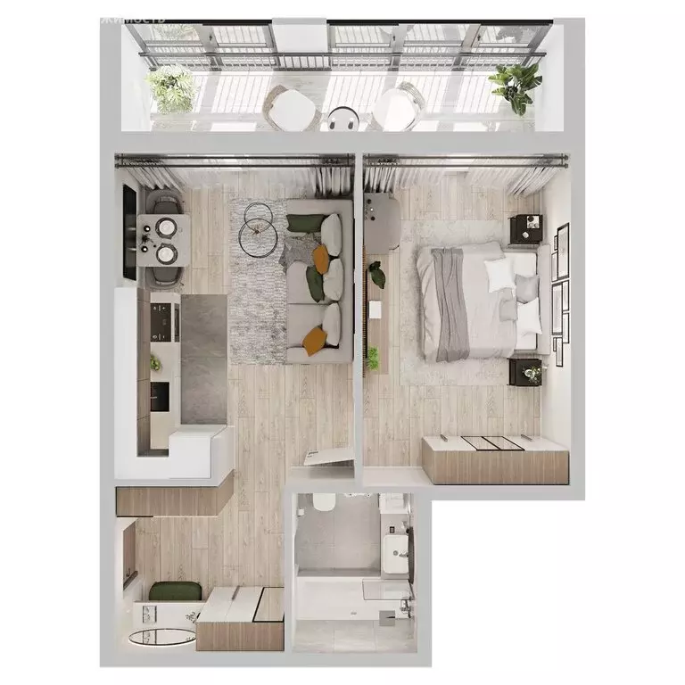 1-комнатная квартира: Кострома, микрорайон Новый город (43.8 м) - Фото 2