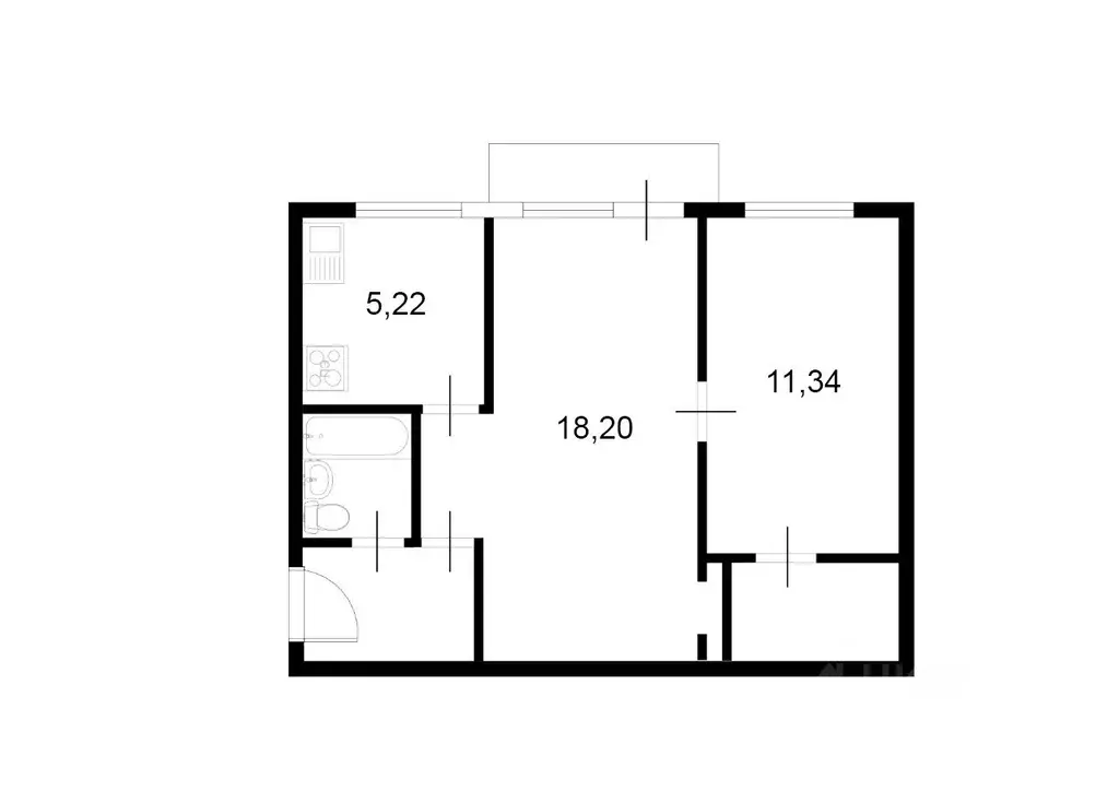 2-к кв. Хакасия, Черногорск ул. Калинина, 11 (45.0 м) - Фото 0