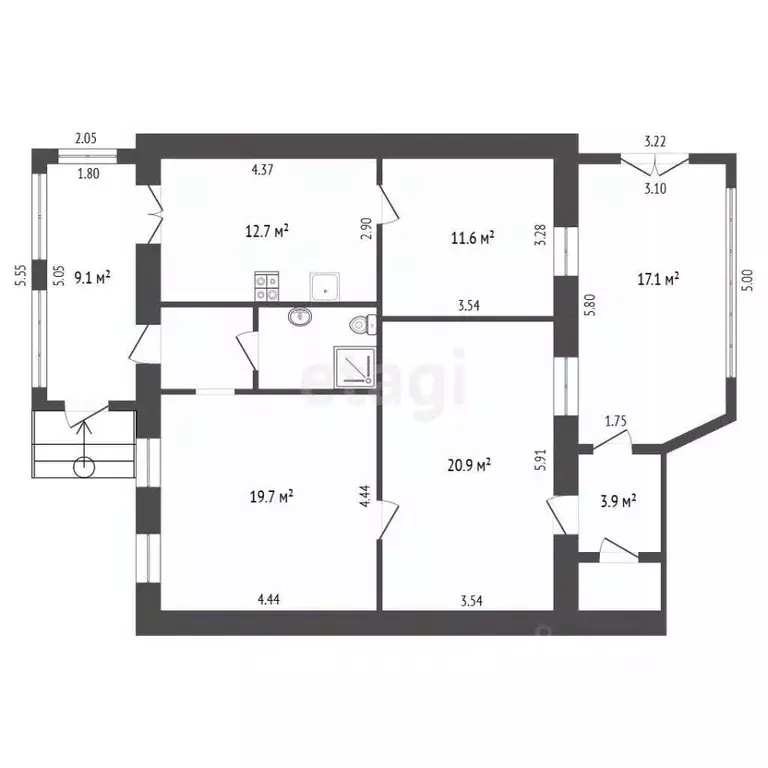 3-к кв. Крым, Симферополь ул. Хацко (123.0 м) - Фото 2