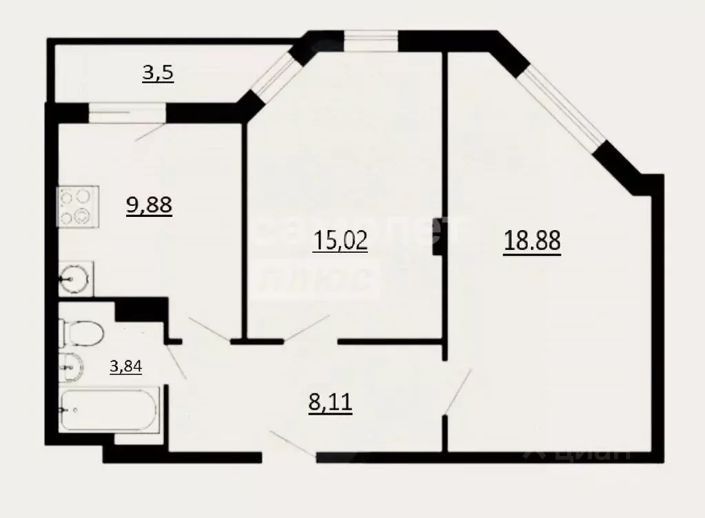 2-к кв. Владимирская область, Владимир ул. Родионовка, 4 (55.3 м) - Фото 1