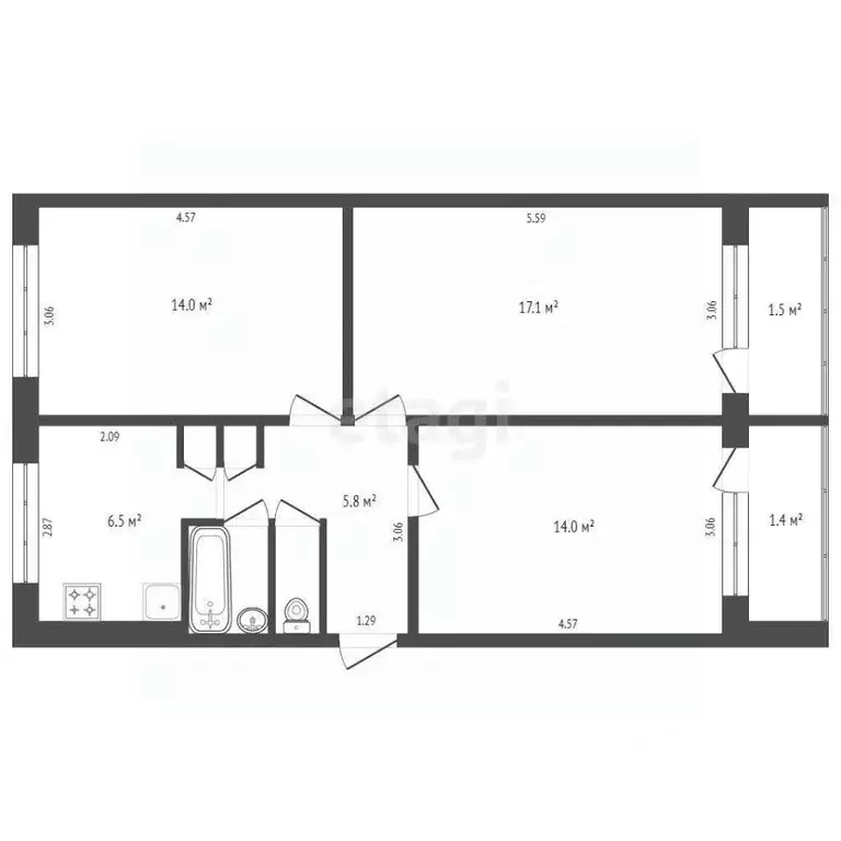 3-к кв. Мордовия, Саранск ул. Сущинского, 9 (64.1 м) - Фото 1