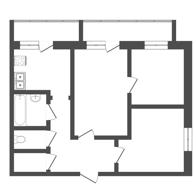 3-комнатная квартира: Тюмень, улица Мельникайте, 87 (52.3 м) - Фото 1