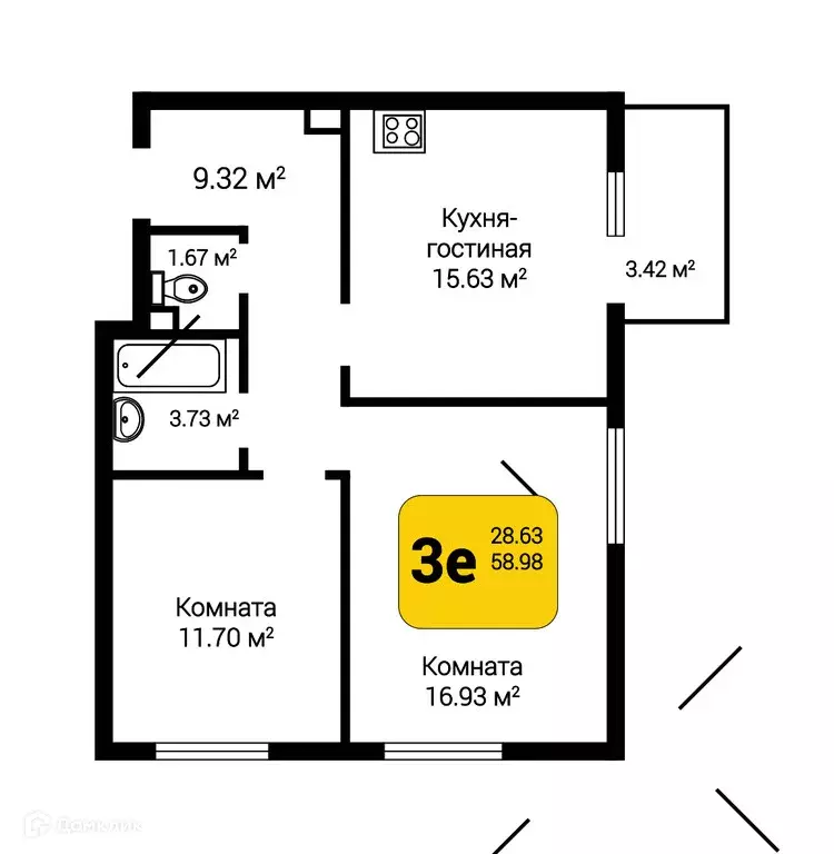 Продаётся 3-к квартира, 59.76 м - Фото 0
