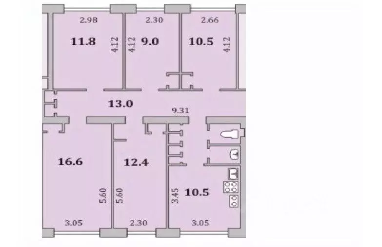 Комната Мурманская область, Мурманск ул. Юрия Гагарина, 9к2 (10.0 м) - Фото 2