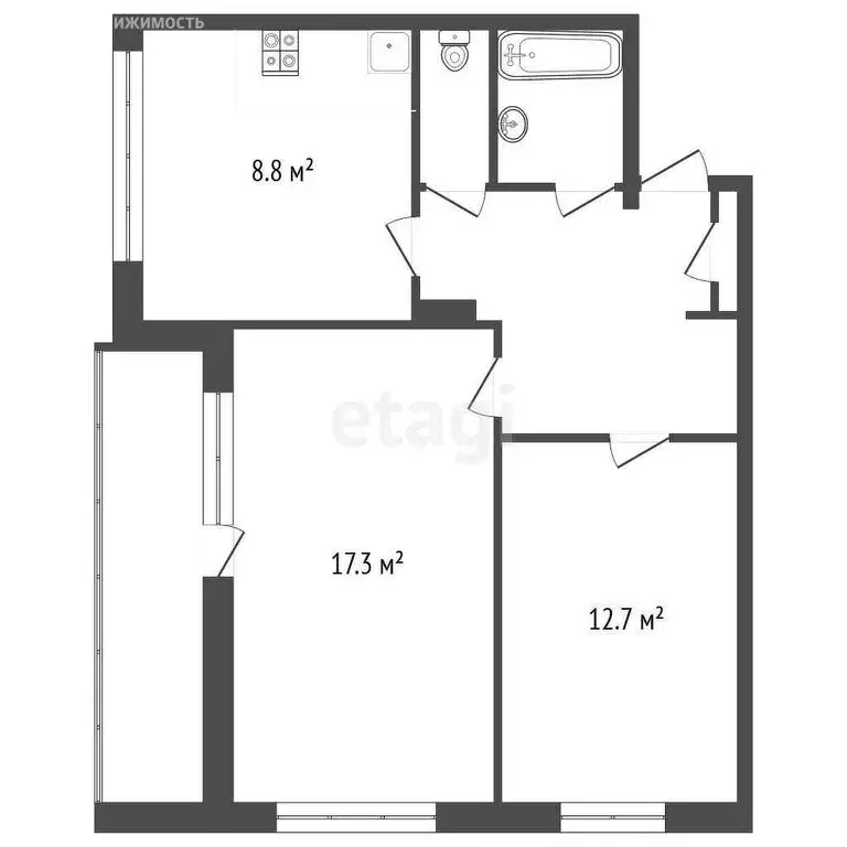 2-комнатная квартира: Воскресенск, улица Зелинского, 30/12 (56.5 м) - Фото 0
