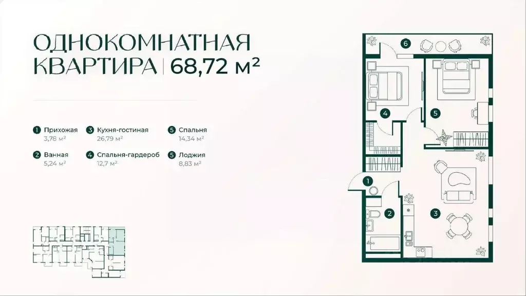 3-к кв. Дагестан, Дербент Новая История жилой комплекс (68.72 м) - Фото 0