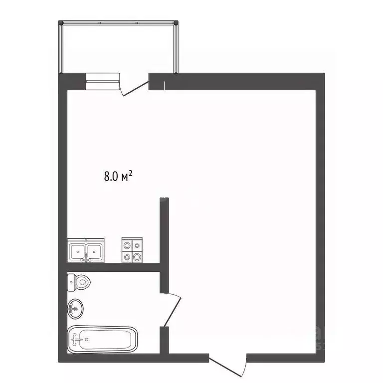 Студия Ростовская область, Ростов-на-Дону Парусный пер., 48 (38.0 м) - Фото 2
