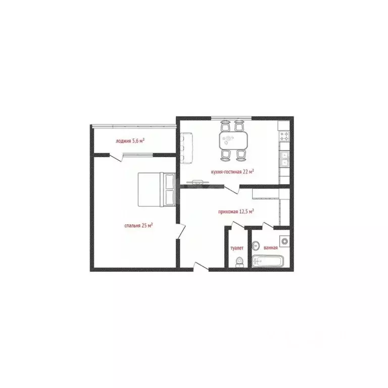 1-к кв. Смоленская область, Смоленск Краснинское ш., 5 (62.5 м) - Фото 1