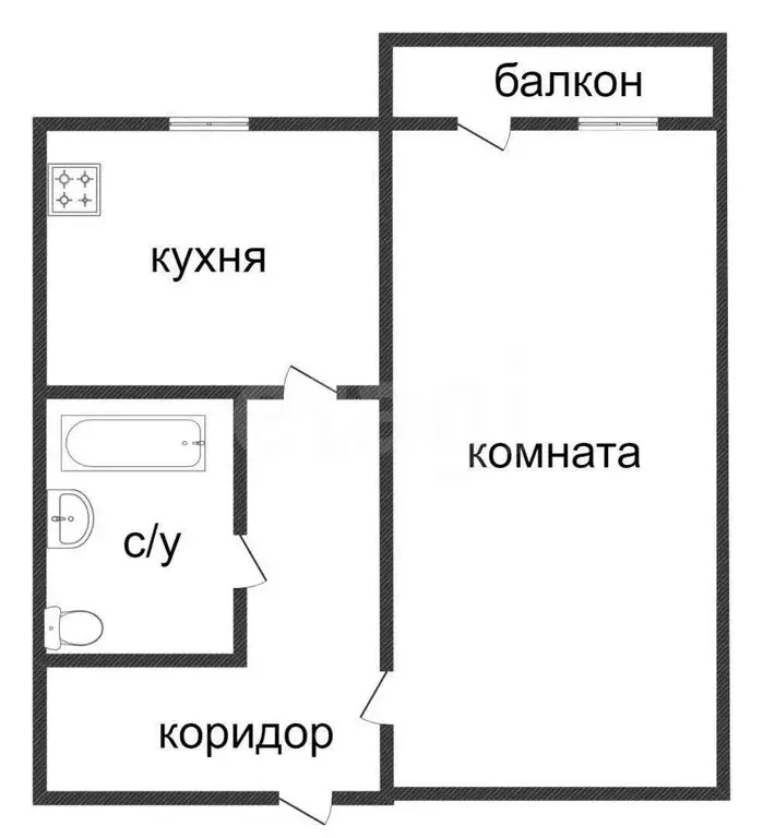 1-комнатная квартира: Курган, Станционная улица, 84 (32.5 м) - Фото 1