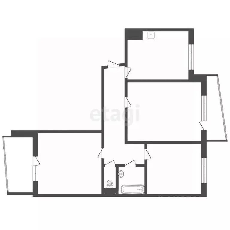 3-к кв. Челябинская область, Озерск бул. Гайдара, 10 (65.2 м) - Фото 2