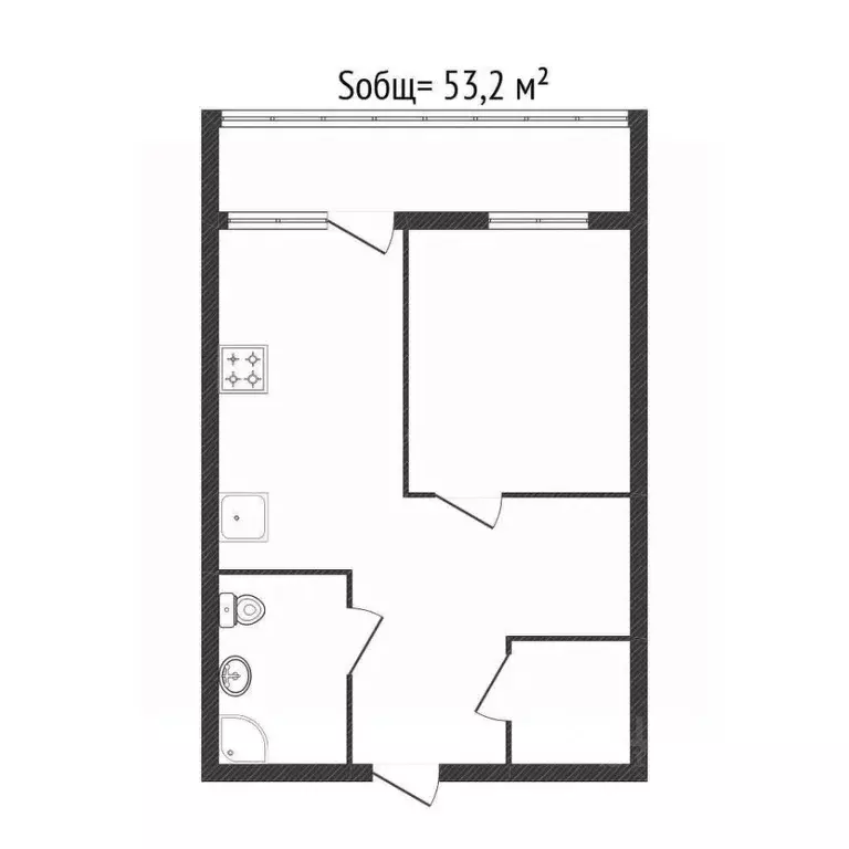 1-к кв. Брянская область, Брянск ул. Евдокимова, 5 (53.2 м) - Фото 0
