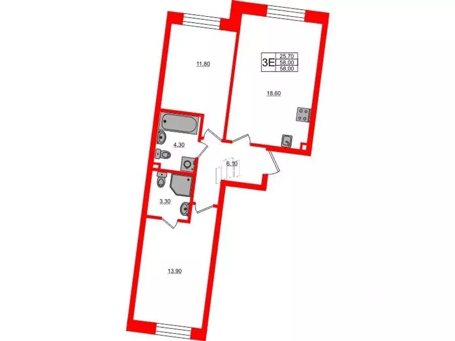 2-к кв. Санкт-Петербург Партизанская ул., 5 (55.5 м) - Фото 1