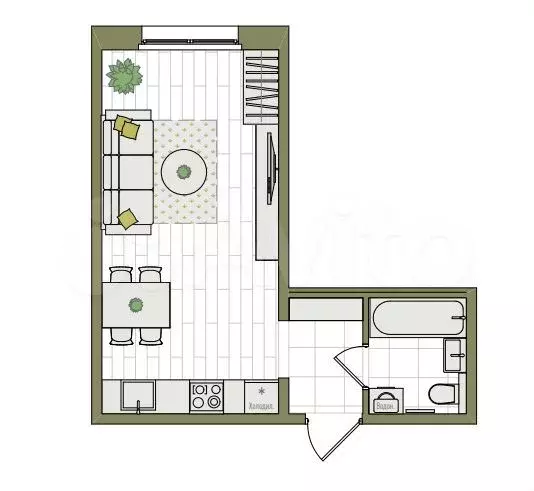 Квартира-студия, 26,5 м, 2/17 эт. - Фото 0