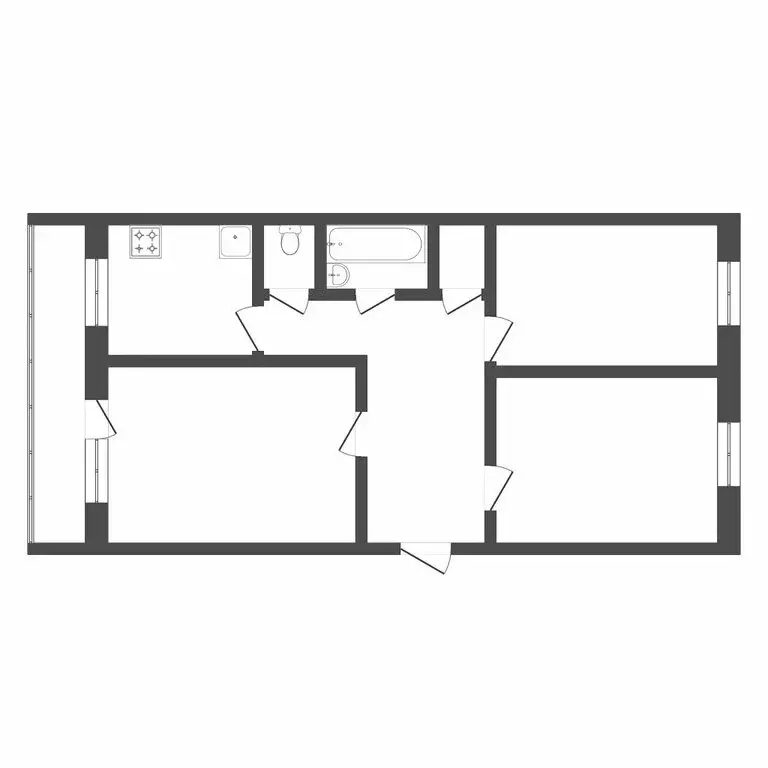 3-комнатная квартира: Тюмень, Станционная улица, 26Б (59.2 м) - Фото 1