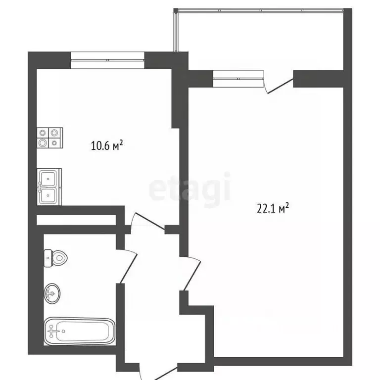1-к кв. Москва Гостиничный проезд, 10 (41.3 м) - Фото 2