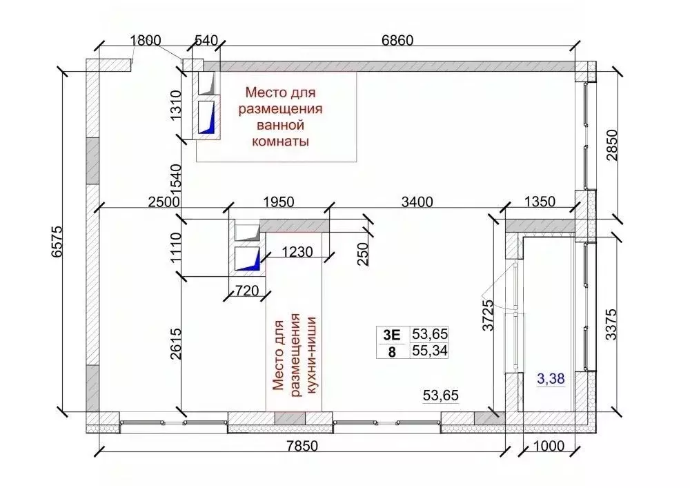 3-к кв. Кемеровская область, Кемерово ул. Дружбы, 9 (55.34 м) - Фото 0