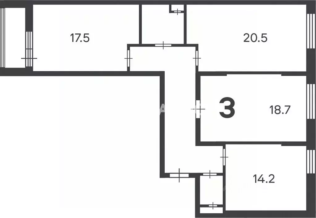 3-к кв. Москва Фестивальная ул., 15К2 (91.2 м) - Фото 2