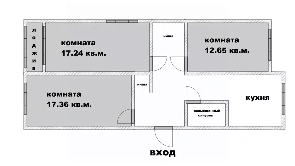 3-к кв. Ленинградская область, Тосненский район, Ульяновское городское ... - Фото 2