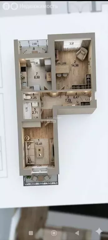 2-комнатная квартира: Ульяновск, Орская улица, 1 (48.6 м) - Фото 2