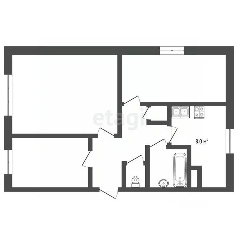 3-к кв. Камчатский край, Усть-Камчатский муниципальный округ, пос. ... - Фото 1