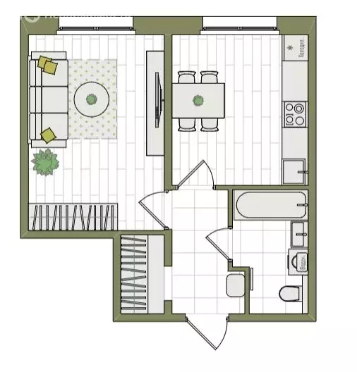 1-комнатная квартира: Киров, Чистопрудненская улица, 13А (35.7 м) - Фото 1