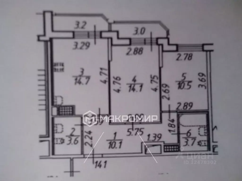 2-к кв. Ленинградская область, Мурино Всеволожский район, бул. ... - Фото 2