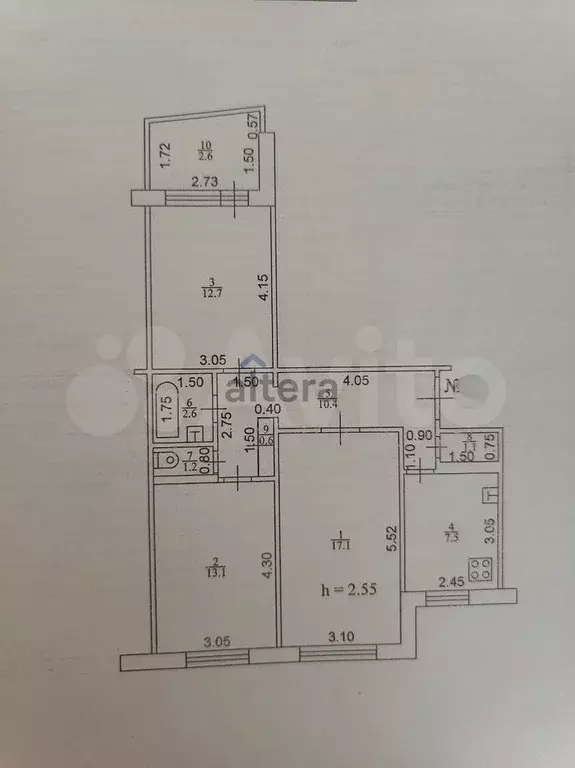 3-к. квартира, 66,3 м, 7/9 эт. - Фото 0