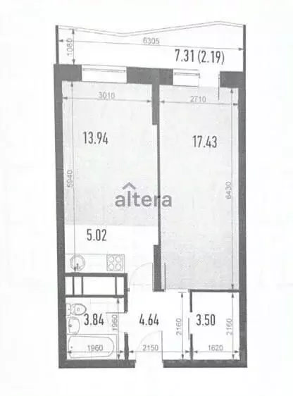 1-к кв. Татарстан, Казань ул. Оренбургский Тракт, 4Б (49.5 м) - Фото 2