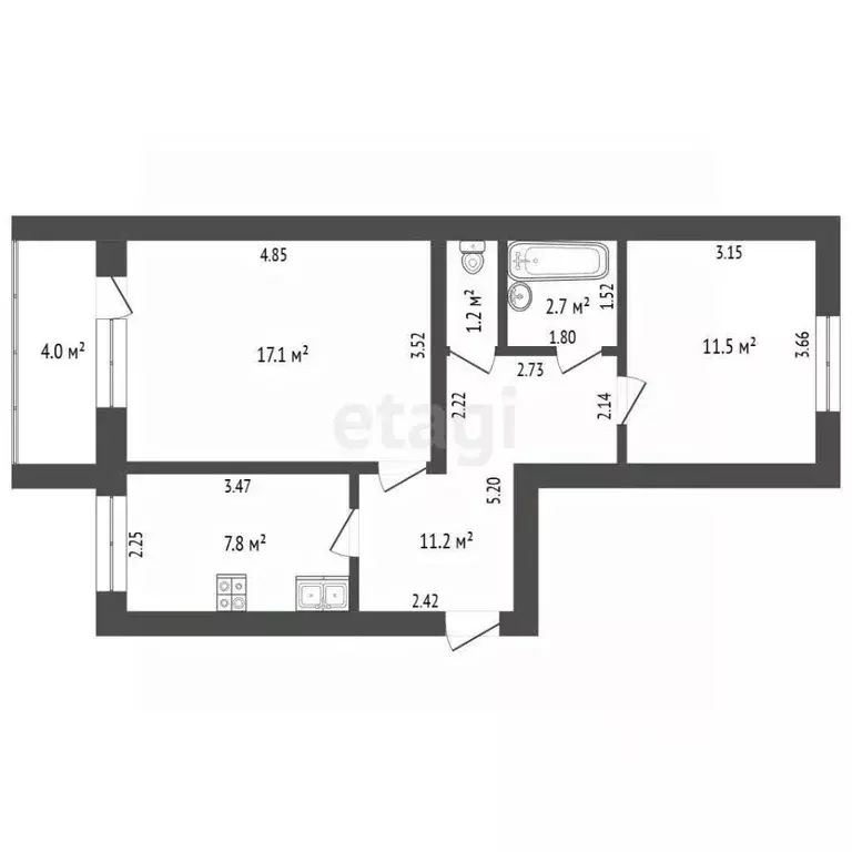 2-к кв. Самарская область, Самара ул. Николая Панова, 30 (53.5 м) - Фото 1